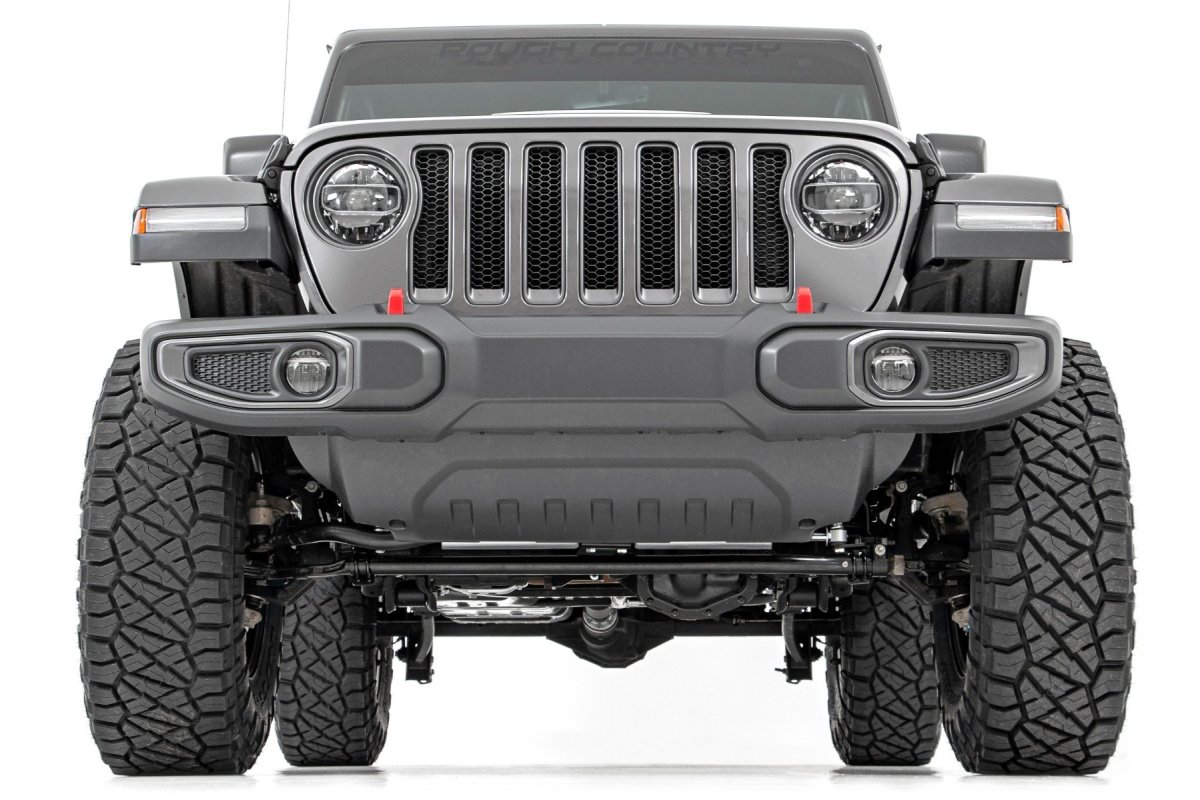 Jeep Wrangler Suspension Lift Kit - Front + Rear - Rough Country - 3.5 Inch, Adjustable Lower Control Arms, M1 Shocks - '24-'25